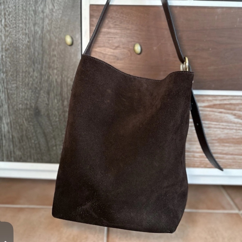 Madewell Dark Brown Suede Hobo Shoulder Bag - Picture 8 of 12